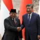 Presiden Prabowo Subianto mengatakan China merupakan mitra ekonomi strategis Indonesia. Prabowo juga menyebut China sebagai negara investor utama di Indonesia. (FLORENCE LO/POOL/AFP)