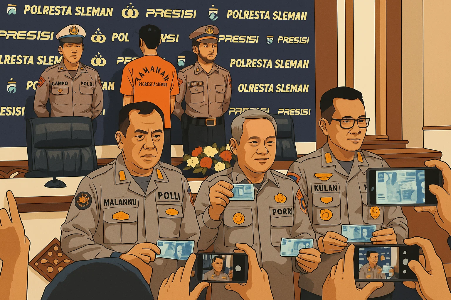 Ilustrasi - Kapolresta Sleman Kombes Edy Setyanto Erning Wibowo saat pengumuman penetapan pengemudi BMW CCP sebagai tersangka, Rabu (28/5/2025).