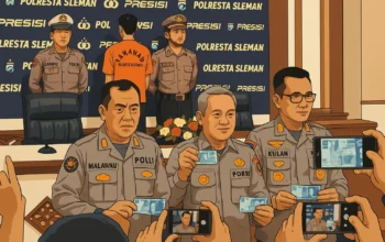 Ilustrasi - Kapolresta Sleman Kombes Edy Setyanto Erning Wibowo saat pengumuman penetapan pengemudi BMW CCP sebagai tersangka, Rabu (28/5/2025).