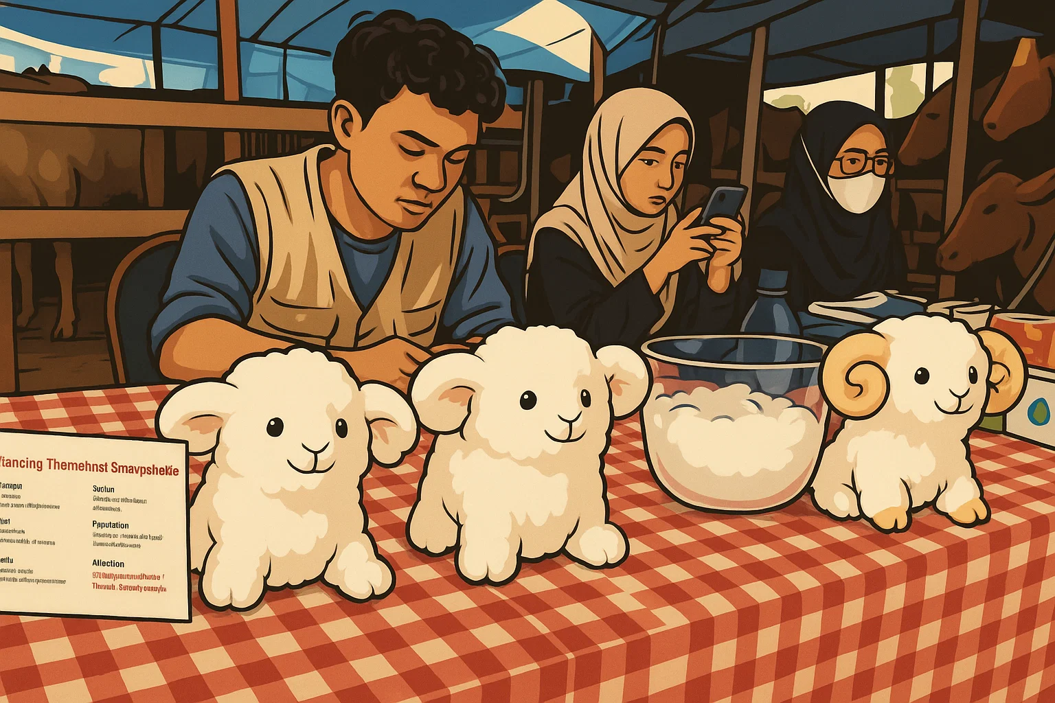 Ilustrasi - Pedagang hewan kurban di MERR Surabaya memberi hadiah boneka domba dan berbagai doorprize sebagai strategi menarik para calon pembeli.