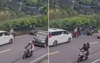 Pemotor Viral Ditendang Patwal di Puncak, Begini Kronologinya!