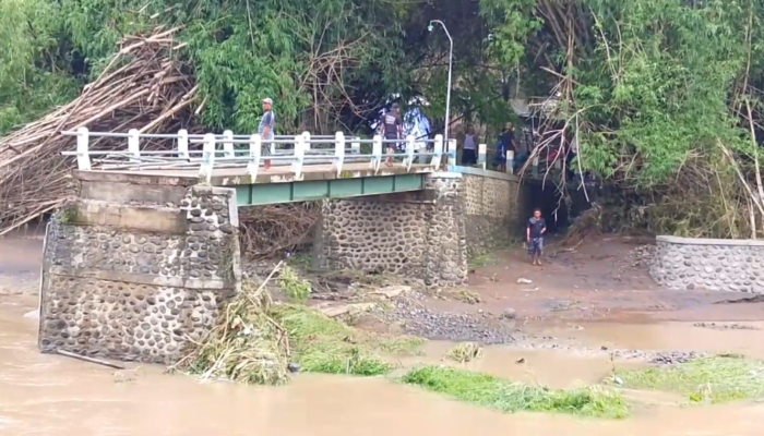 Wanita Hamil 9 Bulan Terisolasi Akibat Jembatan Putus di Probolinggo, Warga Bangun Jembatan Darurat