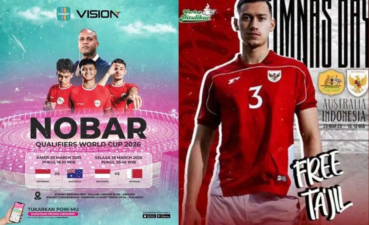 Image Credit Istimewa - Lokasi Nobar Timnas Indonesia vs Australia di Surabaya dan Malang.