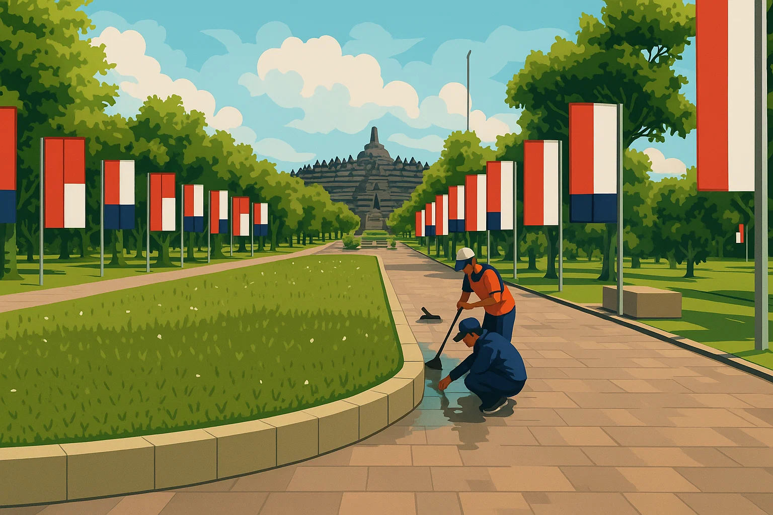 Ilustrasi - Candi Borobudur di Kabupaten Magelang, Jawa Tengah, tampak semakin cantik menjelang kunjungan kenegaraan Presiden Prabowo Subianto dan Presiden Prancis Emmanuel Macron, yang dijadwalkan tiba pada Kamis, 29 Mei 2025.