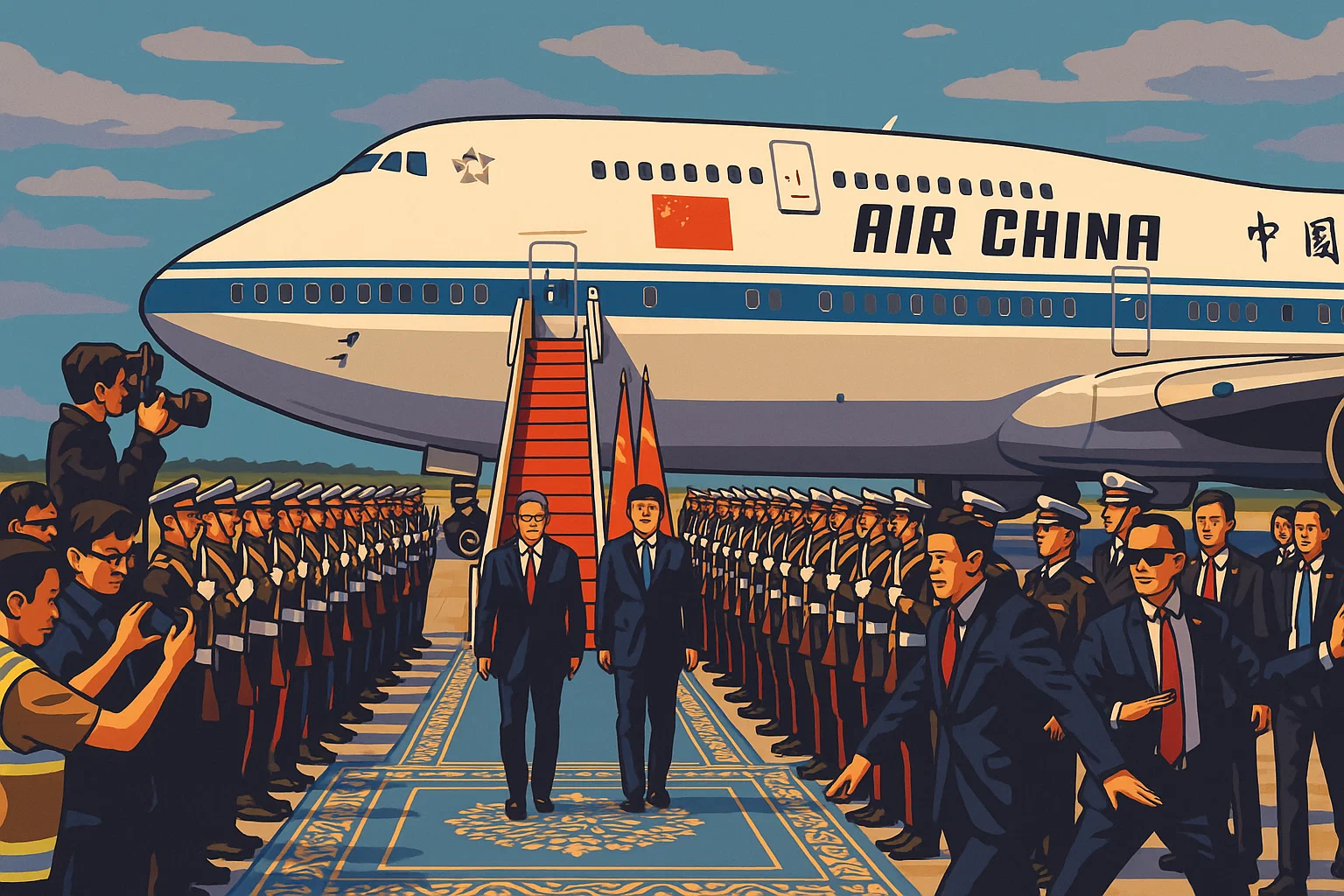 Ilustrasi - PM China Li Qiang (kiri) disambut oleh Menteri Investasi Rosan Perkasa Roeslani (kanan) setibanya di Pangkalan Udara TNI AU Halim Perdanakusuma, Jakarta, Sabtu 24 Mei 2025.
