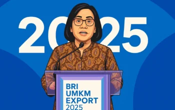 Menteri Keuangan, Sri Mulyani dalam pembukaan BRI UMKM EXPO(RT) 2025 dan BRI Microfinance Outlook 2025 digelar di ICE BSD City, Tangerang, Kamis (30/1/2025). (Foto: Istimewa)