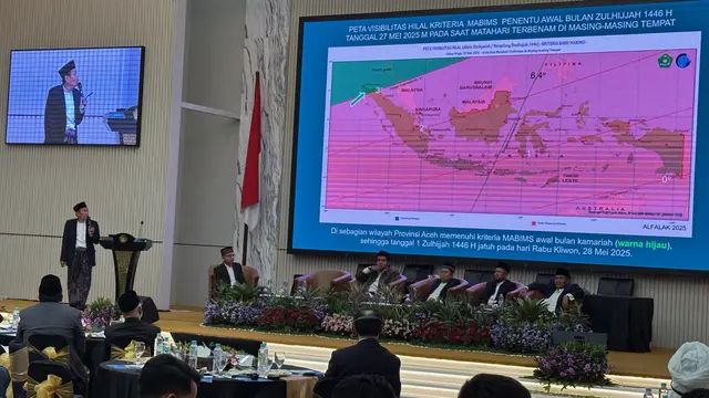 Kementerian Agama (Kemenag) menggelar sidang isbat dalam rangka menetapkan awal bulan Dzulhijjah 1446 H dan Hari Raya Idul Adha. ( © Liputan6./Nanda Perdana Putra).