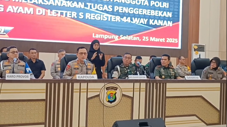 Image Credit Istimewa - Wakil Sementara (WS) Danpuspomad Mayjen TNI Eka Wijaya Perman dalam jumpa pers terkait kasus penembakan tiga polisi di arena sabung ayam, Selasa, 25 Maret 2025.