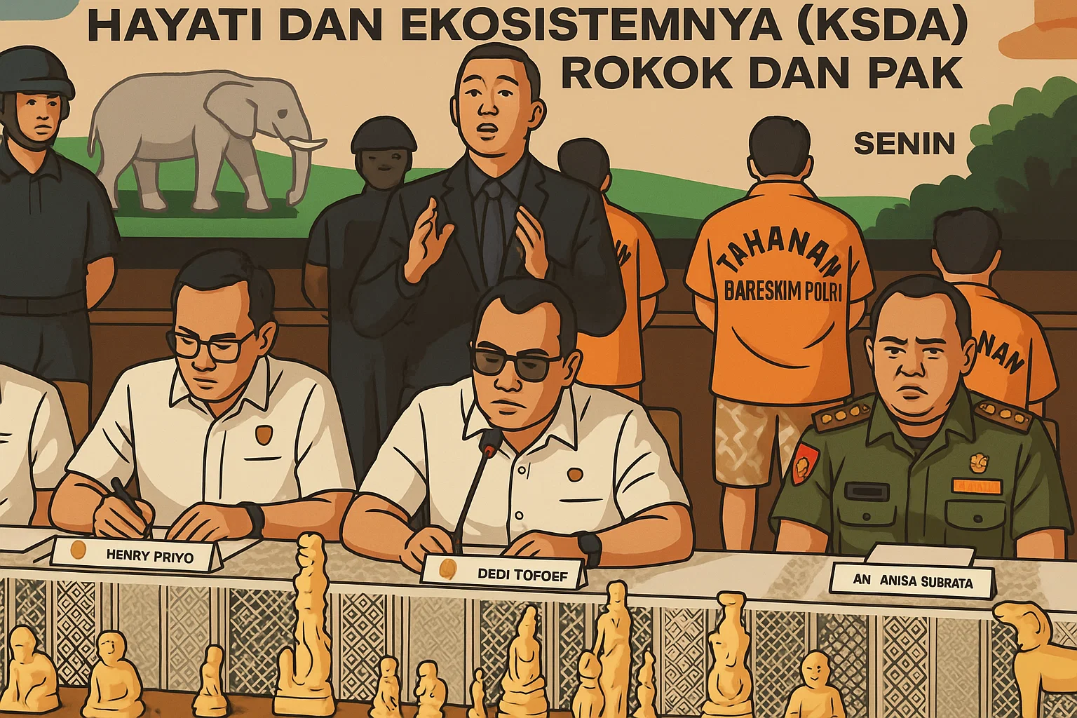Ilustrasi - Penyidik Bareskrim Polri membongkar sindikat perdagangan gading gajah di Sukabumi dan Jakarta. Dari tangan empat tersangka, polisi menyita barang bukti gading gajah utuh maupun sudah dibentuk dengan nilai taksiran mencapai Rp2,3 miliar.
