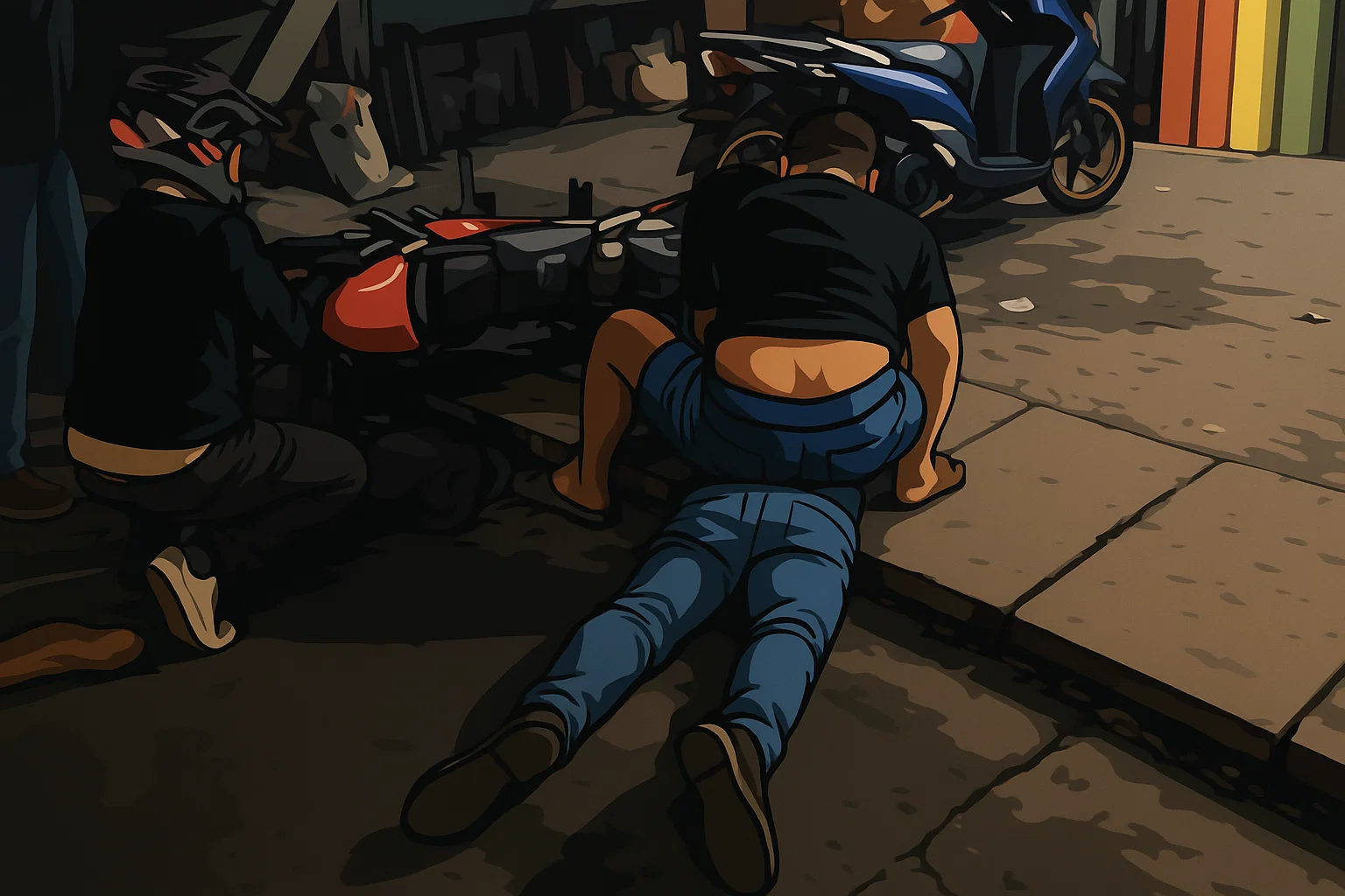 Ilustrasi - Polisi mengamankan preman yang berasal dari ormas Pemuda Pancasila terkait lahan parkir RSUD Tangsel.