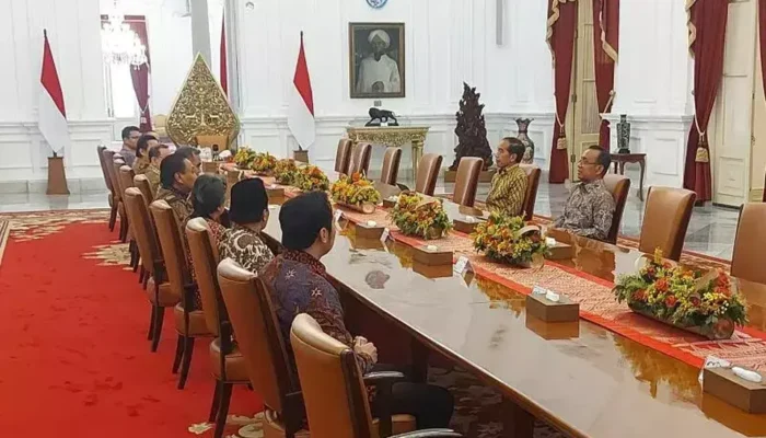 Presiden Jokowi Sambut Pimpinan MPR 2024-2029 di Istana Merdeka