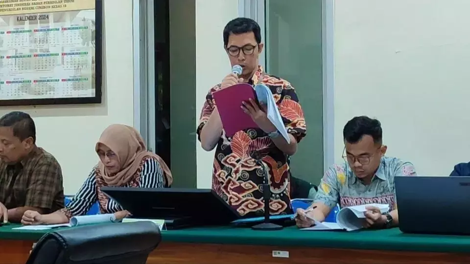 Image Credit Candra Kurnia/Beritasatu - Jaksa dalam sidang peninjauan kembali (PK) Saka Tatal di PN Cirebon, Jumat (26/7/2024).