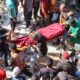 Image Credit AFP - Petugas medis evakuasi korban akibat serangan Israel di sekolah Al-Nasr.