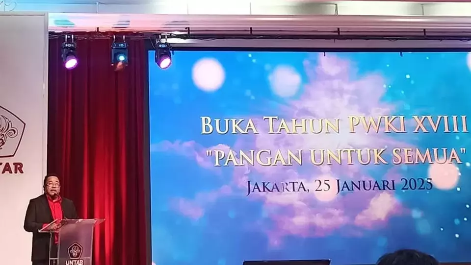 Image Credit Thomas Rizal/Beritasatu - Wakil Gubernur Jakarta terpilih, Rano Karno (Bang Doel), dalam kegiatan diskusi bertajuk "Buka Tahun PWKI XVIII Pangan untuk Semua" yang digelar Paguyuban Wartawan Katolik Indonesia (PWKI) di Universitas Tarumanegara, Sabtu, 25 Januari 2025.