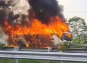 Bus Putra Pelangi Terbakar di Tol Tanjung Morawa-Medan, Tidak Ada Korban Jiwa