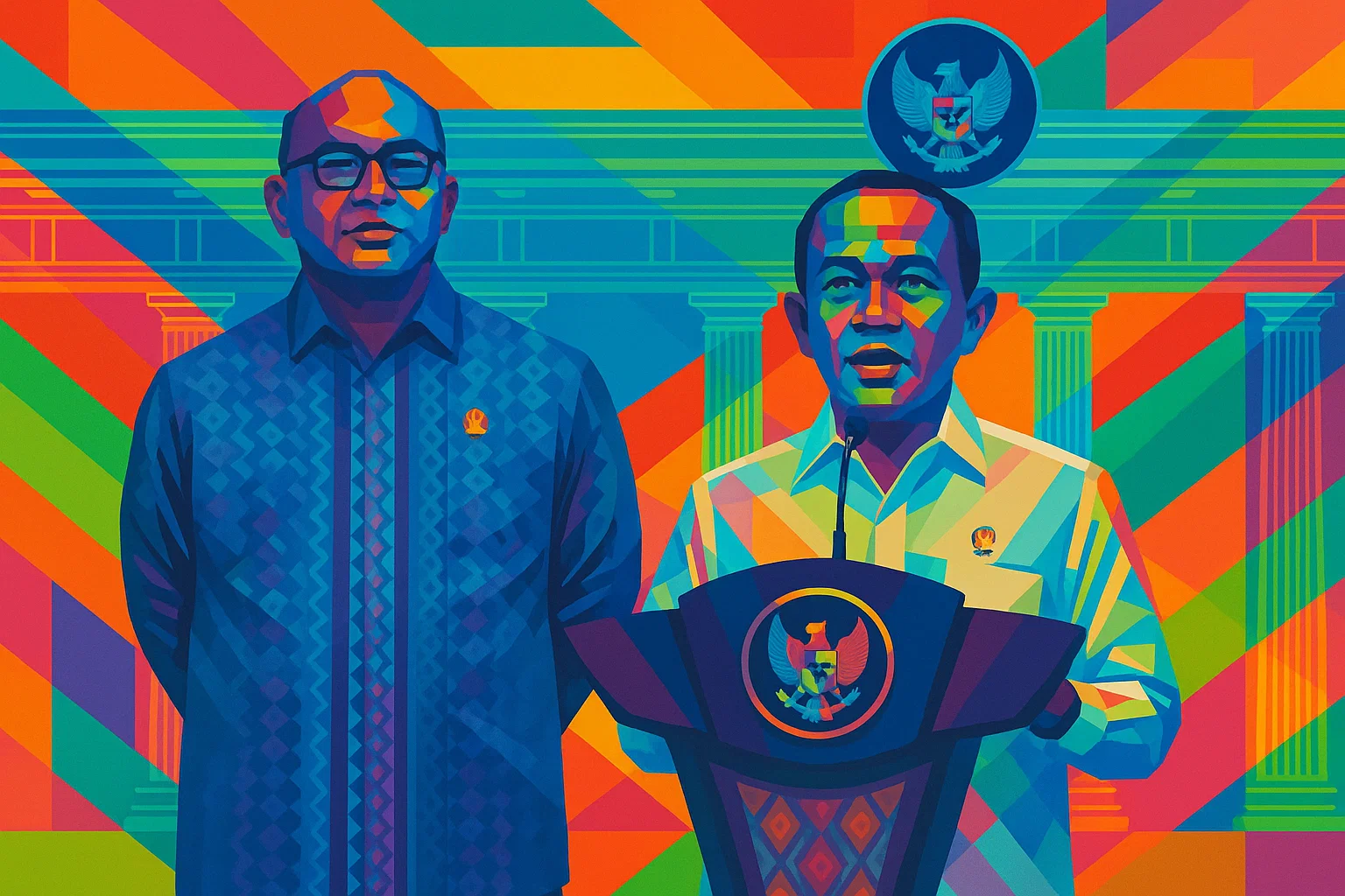 Ilustrasi. Menteri Energi dan Sumber Daya Mineral (ESDM) (kanan) saat memberikan pernyataan pers di Istana Kepresidenan, Jakarta, Kamis (22/5/2025).(Indonesiaupdates.com)