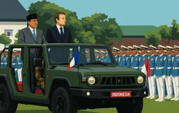 Ilustrasi - Presiden Prabowo Subianto (kiri) dan Presiden Prancis Emmanuel Macron menaiki kendaraan taktis Maung mengecek pasukan di Akademi Militer (Akmil) Magelang, Jawa Tengah, Kamis 29 Mei 2025.
