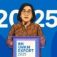 Menteri Keuangan, Sri Mulyani dalam pembukaan BRI UMKM EXPO(RT) 2025 dan BRI Microfinance Outlook 2025 digelar di ICE BSD City, Tangerang, Kamis (30/1/2025). (Foto: Istimewa)