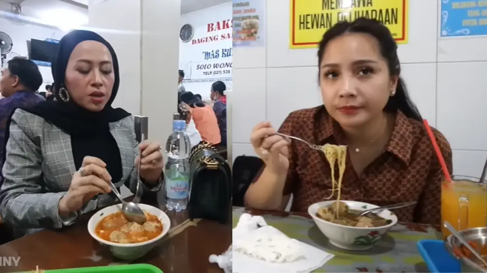 Image Credit SC YouTube Rans Entertainment/ Shanty Denny. - Bakso Mas Kumis bikin artis dan food vloger ketagihan, salah satunya Nagita Slavina hingga Shanty Denny.