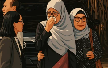 Ilustrasi - Ibunda Argo Ericko Achfandi (tengah), mahasiswa Fakultas Hukum Universitas Gadjah Mada (FH UGM) yang meninggal akibat kecelakaan lalu lintas di Sleman, Yogyakarta.