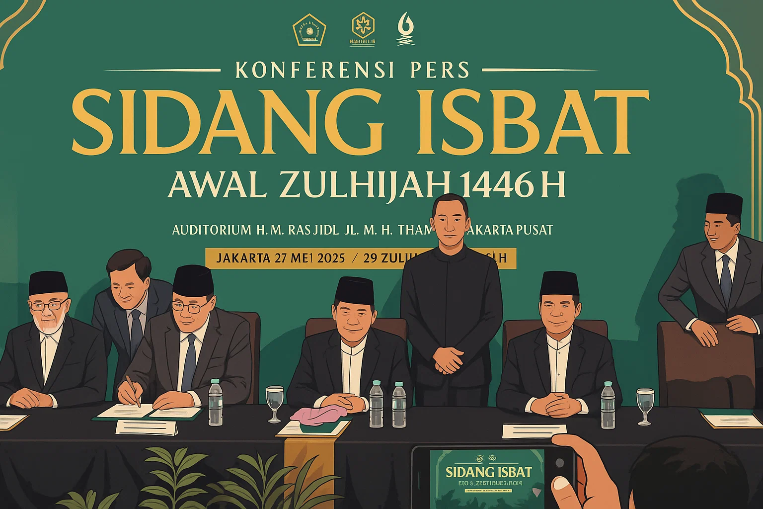 Ilustrasi - Menteri Agama Nasaruddin Umar dalam Konferensi Pers Penetapan 1 Dzulhijjah 1446 H/2025 M di Kantor Kemenag, Jakarta Pusat, Selasa (27/5/2025).