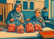 Ilustrasi - Menyimpan daging kurban.