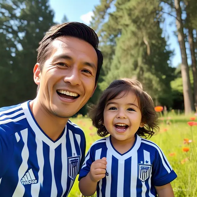 Jersey Bola Couple Ayah dan Anak. (Meta.Ai)