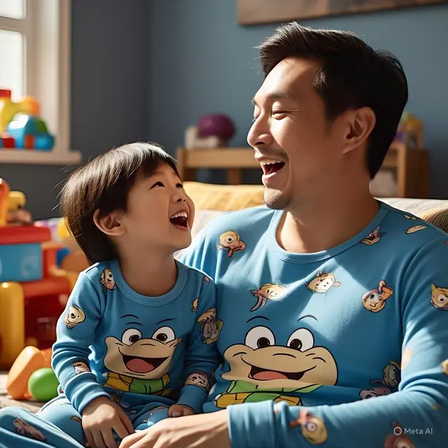 Piyama Couple Lucu Motif Kartun. (Meta.Ai)