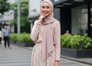 Outfit Korean Style Hijab Rok. (AI Generate)