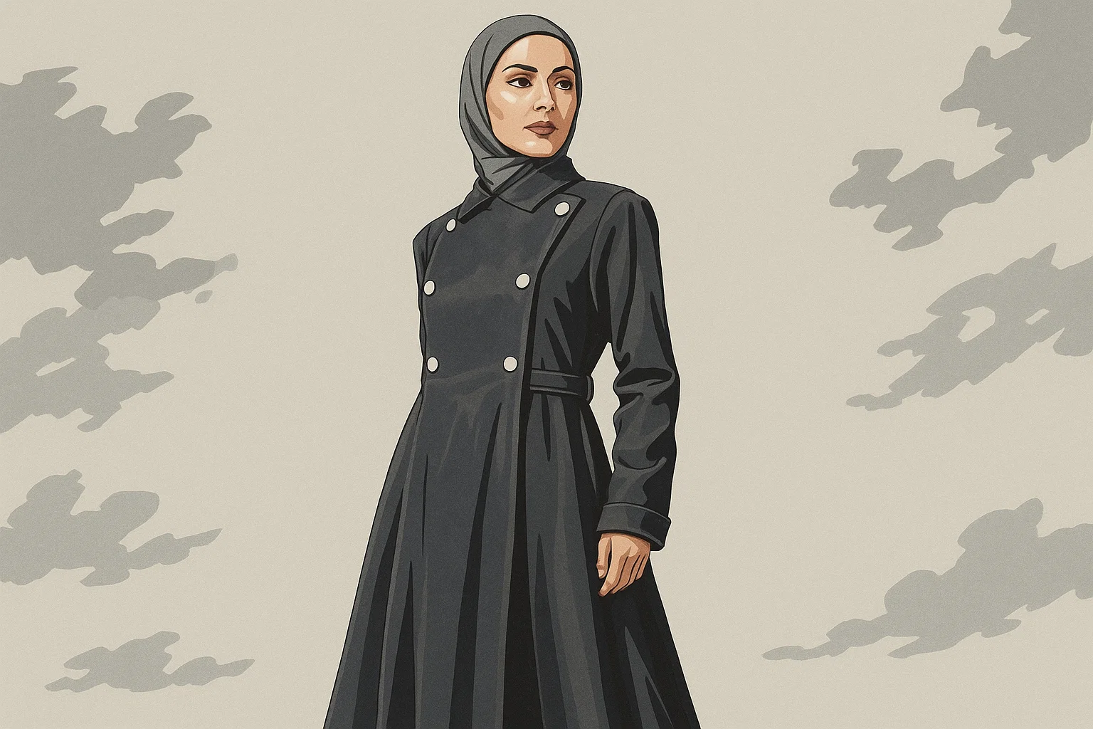Ilustrasi - Model gamis denim casual.