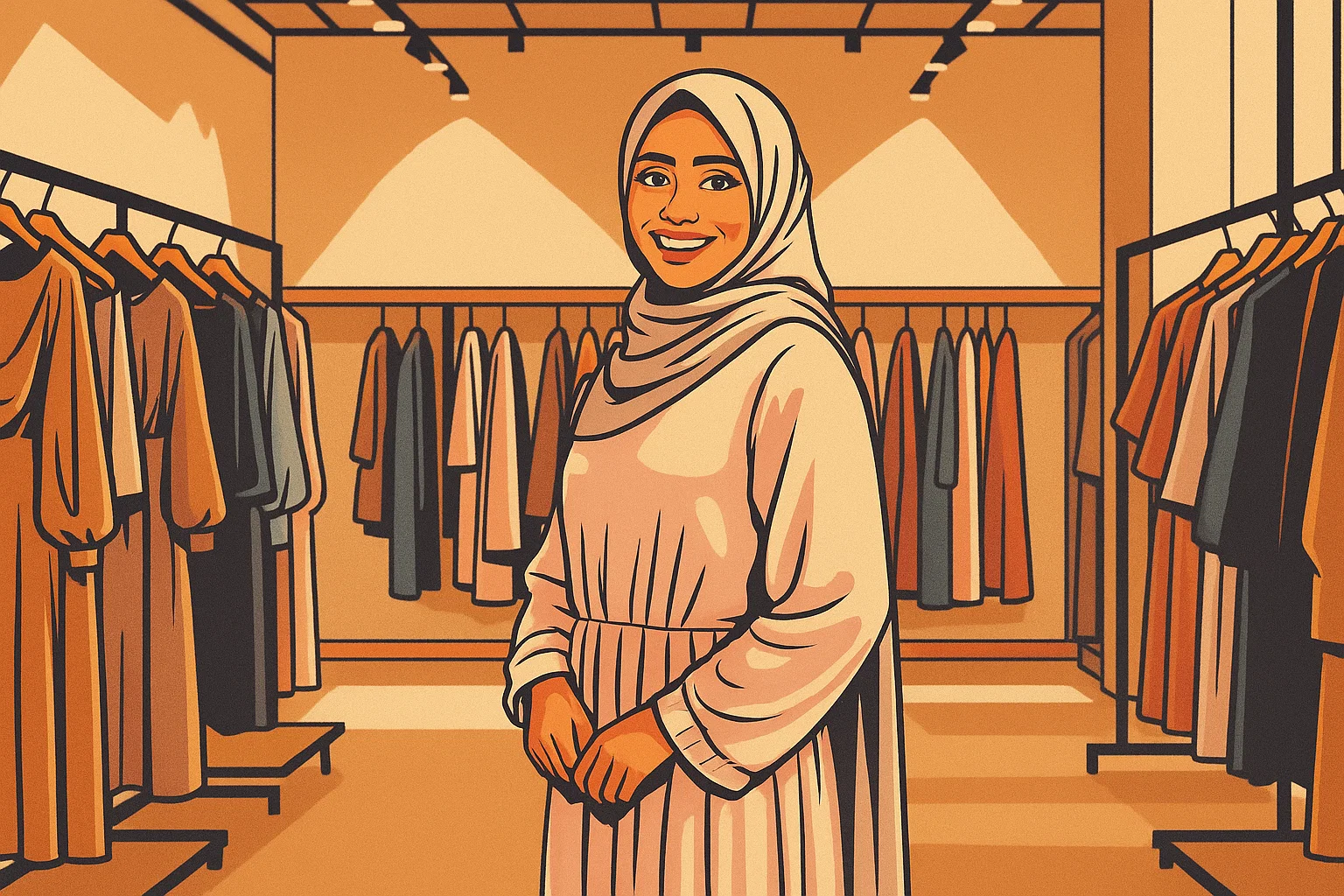 Ilustrasi - tips memilih gamis untuk orang kurus.