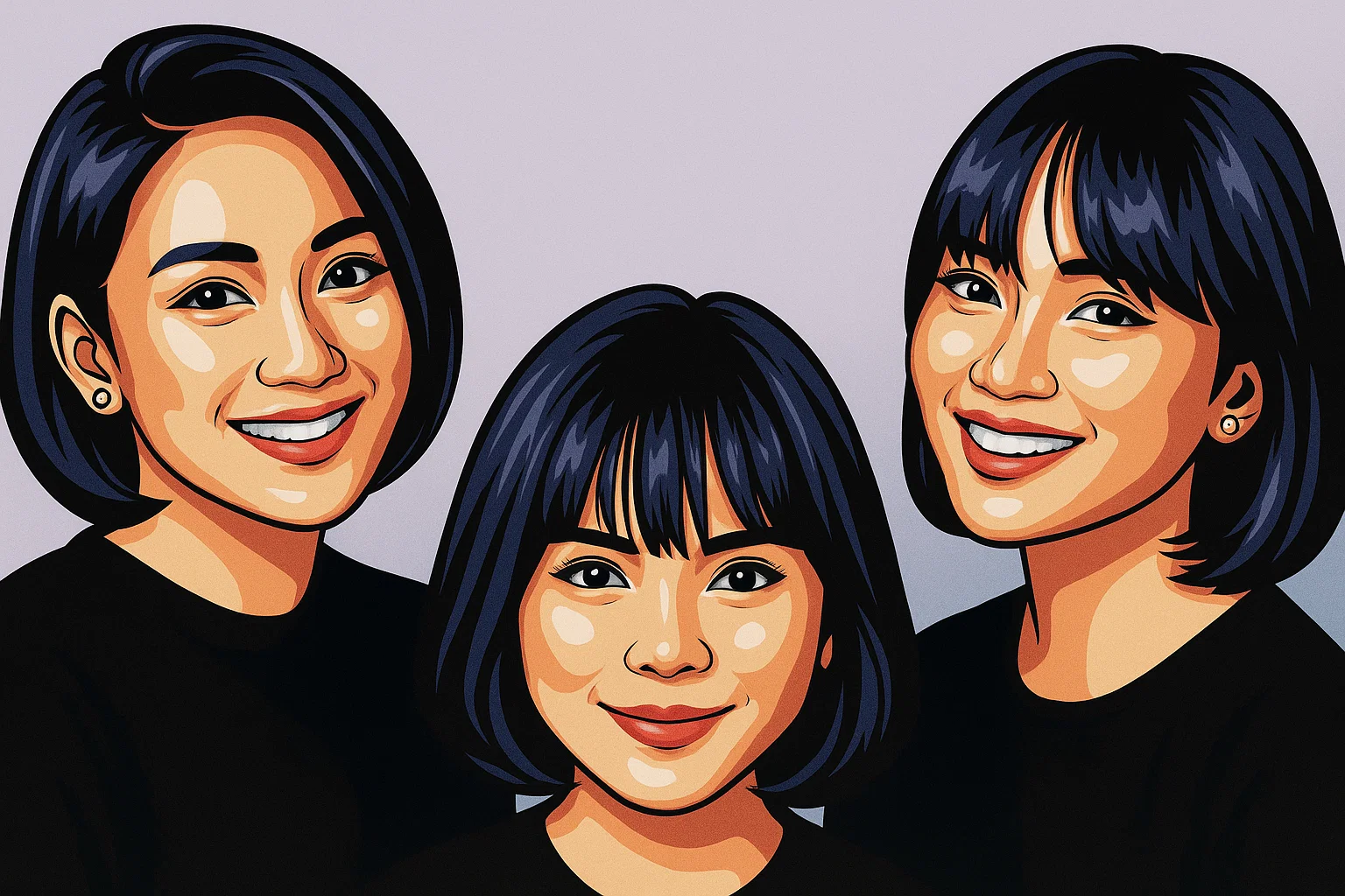 Ilustrasi - Model Rambut Pendek Hitam Tren 2025.