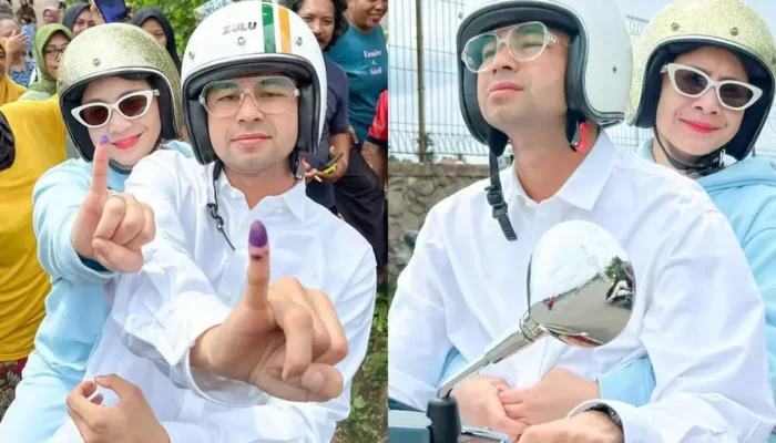 Raffi Ahmad dan Nagita Slavina Tampil Gaya Retro Saat Berangkat ke TPS Pilkada 2024