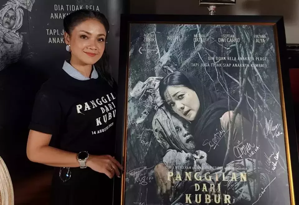 Artis Nirina Zubir yang membintangi film horor berjudul Panggilan dari Kubur. (Beritasatu/Chairul Fikri)