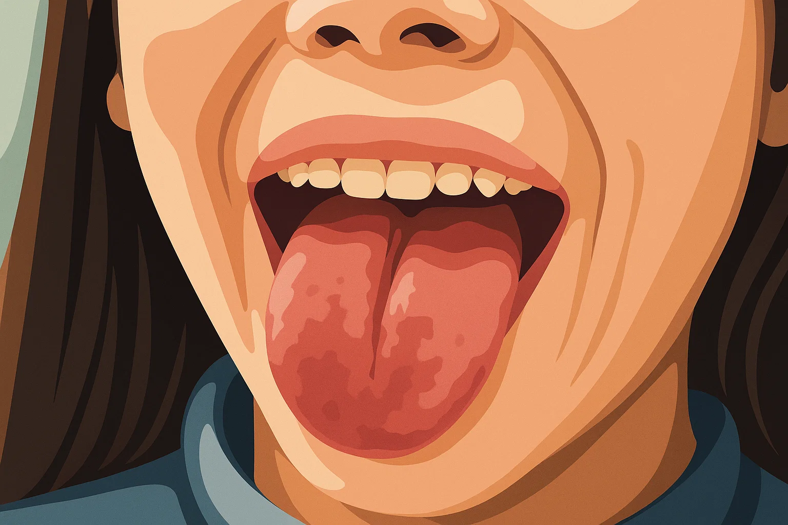 Ilustrasi. Lidah pecah pecah.