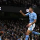 Image Credit Darren Staples/AP - Gelandang Manchester City Rodri berselebrasi setelah mencetak gol pertama timnya dalam pertandingan pekan ke-25 Liga Inggris 2023/2024 antara Manchester City vs Chelsea di Stadion Etihad pada Minggu (18/2/2024) dini hari WIB.