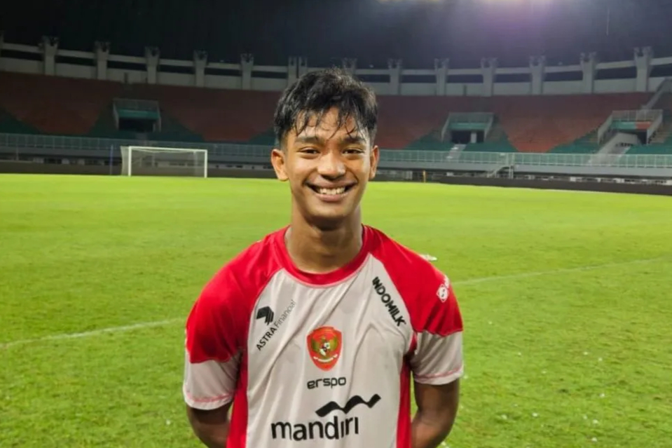 Image Credit Istimewa - Gelandang timnas Indonesia U-17, Evandra Florasta, berfoto usai menjalani latihan tim di Stadion Pakansari, Kabupaten Bogor, Rabu (13/3/2025).