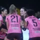 Para pemain Gresik Petrokimia Pupuk Indonesia saat tampil pada final four Proliga 2025. (Istimewa)