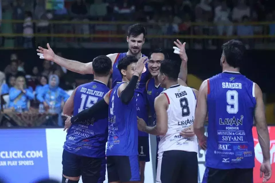 Para pemain Jakarta Lavani Livin Transmedia pada final four PLN Mobile Proliga 2025. (Istimewa)
