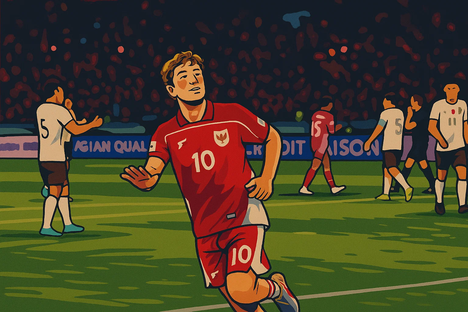 Ilustrasi - Striker Timnas Indonesia Ole Romeny saat merayakan gol yang dicetaknya ke gawang China.