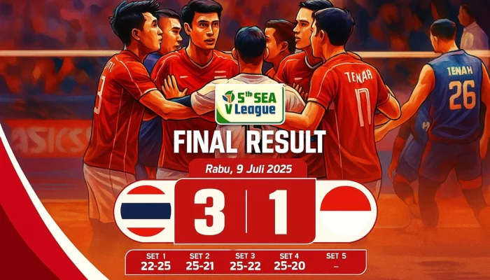 Hasil SEA V League 2025: Timnas Voli Putra Indonesia Takluk dari Thailand 1-3 di Laga Pembuka