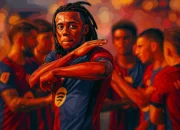 Ilustrasi - Pemain Barcelona, Jules Kounde merayakan gol bersama rekan-rekannya saat laga lanjutan Liga Spanyol 2024/2025 melawan Valladolid di Olympic Stadium, Barcelona, Spanyol, Sabtu (31/08/2024).