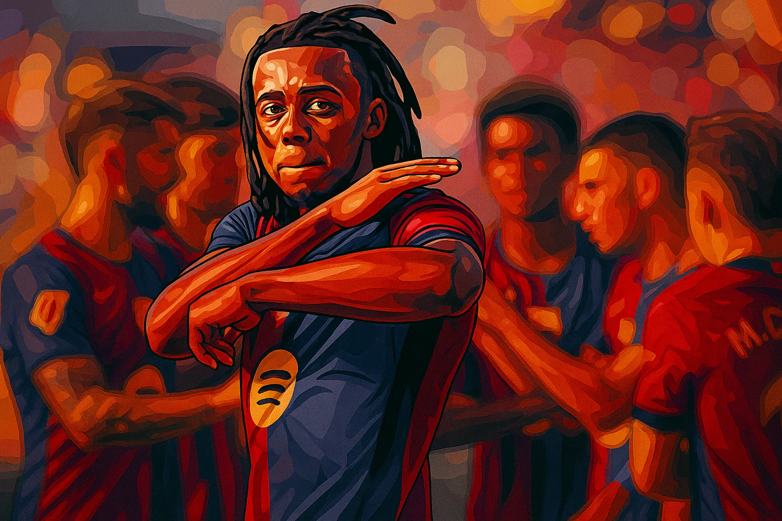 Ilustrasi - Pemain Barcelona, Jules Kounde merayakan gol bersama rekan-rekannya saat laga lanjutan Liga Spanyol 2024/2025 melawan Valladolid di Olympic Stadium, Barcelona, Spanyol, Sabtu (31/08/2024).