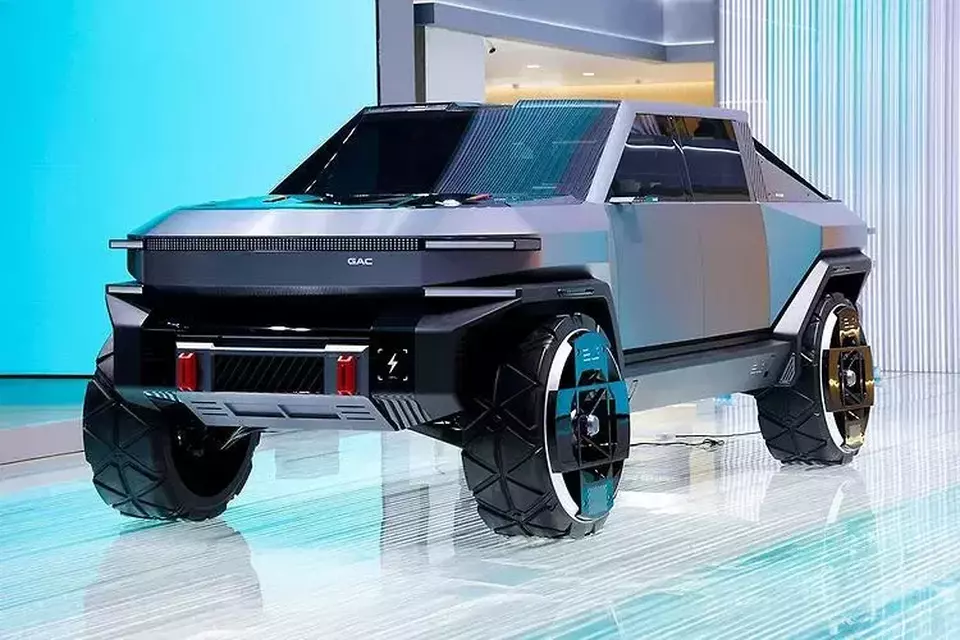 GAC Pickup 01 akan diproduksi dan dijual global. Mobil pikap listrik ini jadi penantang serius Tesla Cybertruck. (Carsales)
