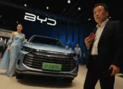 Ilustrasi - Produsen mobil listrik China BYD .