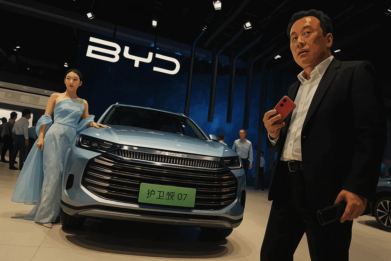 Ilustrasi - Produsen mobil listrik China BYD .