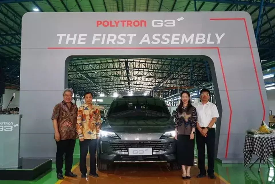 Polytron resmi memulai produksi massal mobil listrik Polytron G3+ dan G3 di fasilitas PT Handal Indonesia Motor (HIM), Purwakarta, Jawa Barat. (Polytron/DOK)