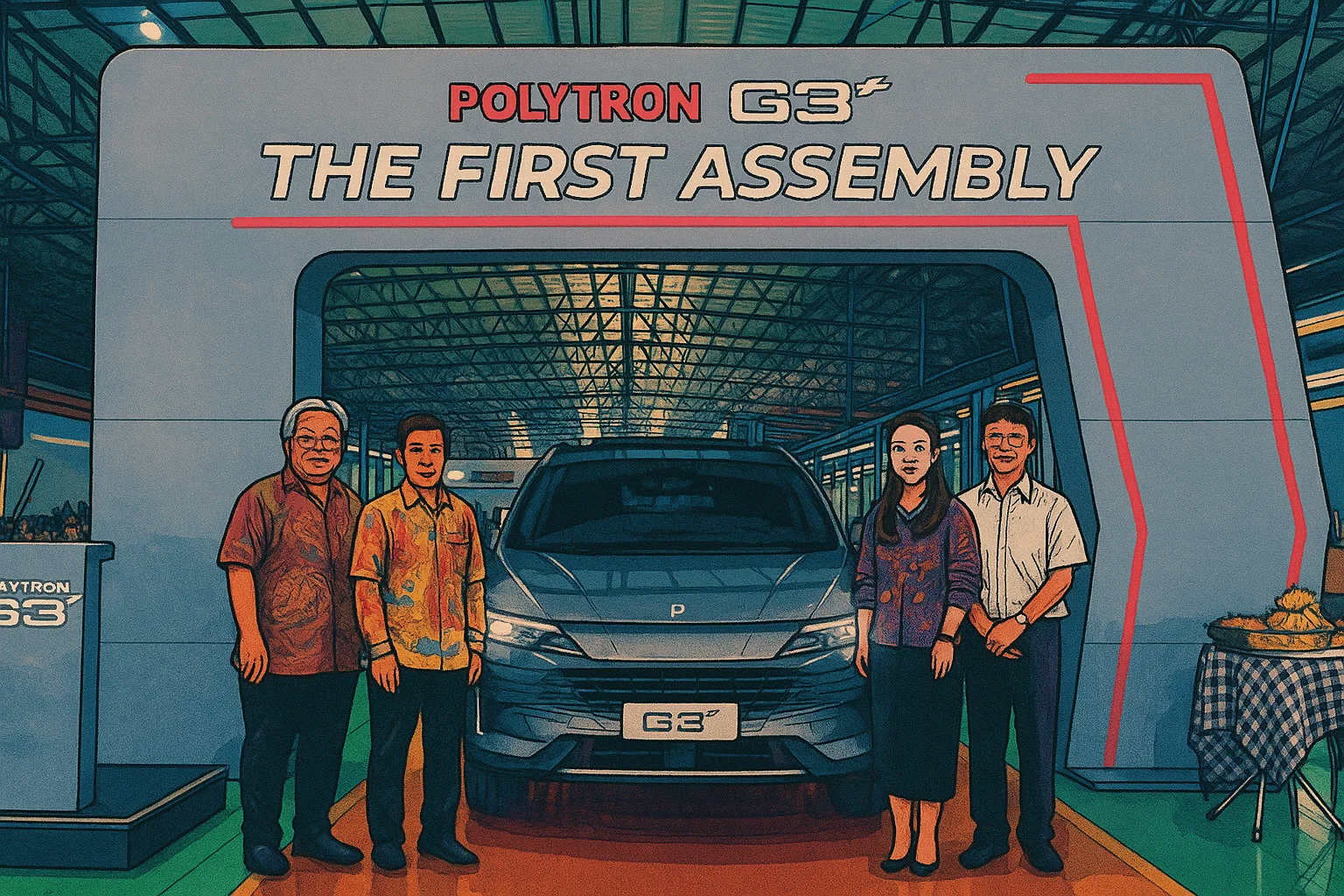 Ilustrasi - Polytron resmi memulai produksi massal mobil listrik Polytron G3+ dan G3 di fasilitas PT Handal Indonesia Motor (HIM), Purwakarta, Jawa Barat.