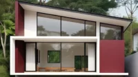 Ide Kombinasi Warna Cat Rumah Merah Marun dan Putih.(AI Generate)