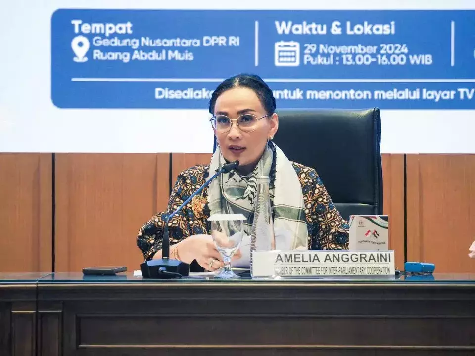 Image Credit Istimewa - Anggota BKSAP DPR Amelia Anggraini saat FGD soal solidaritas dukung perjuangan Palestina di gedung DPR, kompleks parlemen, Senayan, Jakarta, Jumat 29 November 2024.